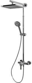 Sprchový systém s pákovou batériou Duschmaster Schulte Rain hlavová sprcha hranatá (D9621 02)