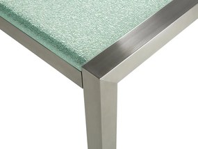 Sada záhradného nábytku stôl so sklenenou doskou 220 x 100 cm 8 sivých stoličiek GROSSETO Beliani