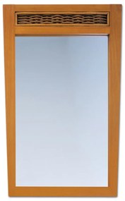 ATHENA - zrcadlo masiv kaučukovník / ratan, moření Honey (med)