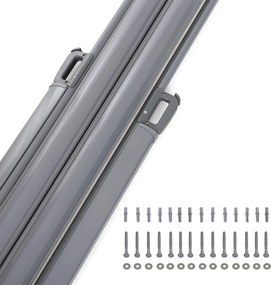 Obojstranná, výsuvná markíza 160cm x 600cm, šedá