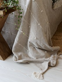 Prešívaný prehoz Aix z recyklovaných bavlnených vlákien farby latte – 260*240 cm