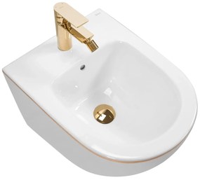 Závesný bidet REA CARLO MINI bielozlatý