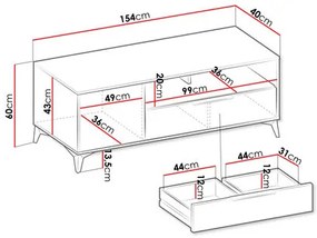TV skrinka/stolík Semprum 1D1SZ (piesková béžová). Vlastná spoľahlivá doprava až k Vám domov. 1122990