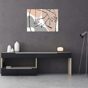 Sklenený obraz - Woman body line art N⁰2 (70x50 cm)