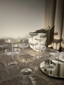 Ferm Living Poháre na šampanské Ripple 150 ml – sada 2 ks
