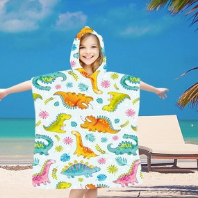 Detské pončo HAPPY DINO farebné 60x120 cm