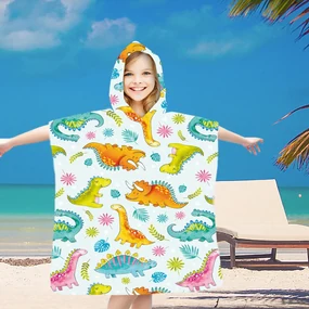 Detské pončo HAPPY DINO farebné 60x120 cm