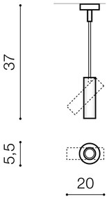 Bodové svetlo Lens Square biele/biele