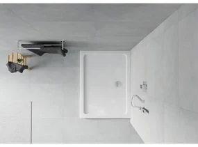 Mexen SLIM - Obdĺžniková sprchová vanička 130x90x5cm + chrómový sifón, biela, 40109013