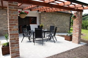 Home Garden Záhradný set Ibiza so 6 stoličkami a stolom 150 cm, antracit/čierny