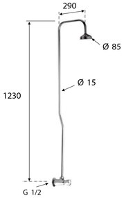 Bruckner Bruckner, TEMPOR sprchový stĺp so samozatváracím ventilom, chróm, 937.139.1