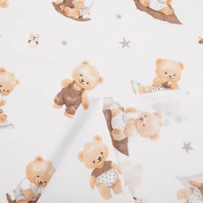 Biante Detský bavlnený záves Sandra SA-732 Medvedie bábätká na bielom 150x160 cm