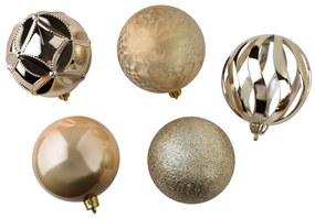 Sada 10 ks vánočních baněk Pisco 7,5 cm champagne