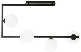 Luster na tyči SOMA 4xE14/10W/230V čierna/biela