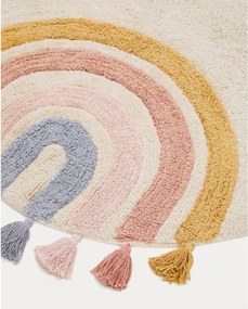 Slonovinový prateľný/ručne tkaný bavlnený detský koberec ø100 cm Tadea – Kave Home