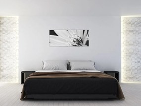 Obraz - Čiernobiely kvet (120x50 cm)