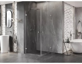 Mexen Lunar-B Duo, výklopný sprchový kút 75 x 75 cm, 8mm číre sklo, chrómový profil, 832-075L-075P-01-00