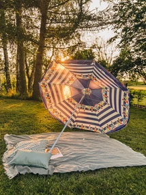 Bielo-modrý slnečník LUMINA 180 cm