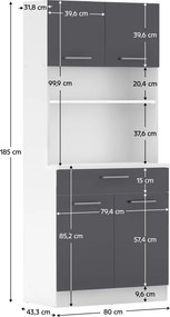 Kuchynský kút Domini NEW (biela + grafit). Vlastná spoľahlivá doprava až k Vám domov. 1119699