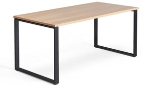 Kancelársky pracovný stôl QBUS, O-rám, 1600x800 mm, dub/čierna
