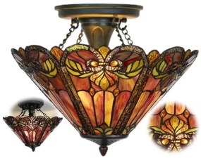 Stropnica na retiazkach Tiffany vitráž FIRE Ø40 2*E27