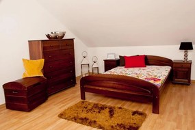 MPE, PAVLA 140x200 posteľ z masívneho dreva, dekor borovice, jelša, dub, orech