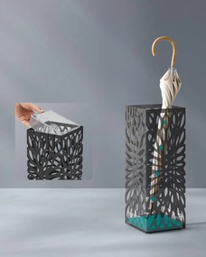 Stojan na dáždniky, držiak na dáždniky, oceľový, čierny