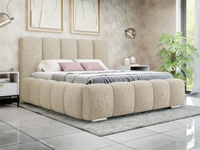 Čalúnená manželská posteľ Lisko Boucle, Rozmer postele: 180x200, Farby: Abriamo 07