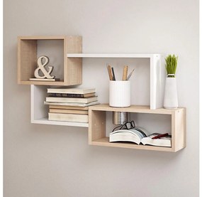 Nástenná polica TRIO 54x87 cm dub sonoma/biela