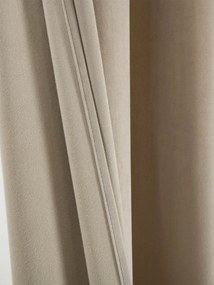 Zamatové zatemňovacie závesy Cesar prírodné - 140 x 280 cm (2ks) - riasiaca stuha