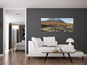 Obraz - Hora s riekou (120x50 cm)