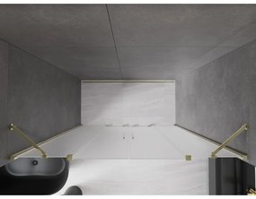 Mexen Velar Duo, posuvné sprchové dvere do otvoru 200 cm, 8mm sklo námraza, zlatá lesklá, 871-200-000-32-50