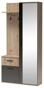 Predsieň Luxor (dub artisan + čierna). Akcia -22%. Vlastná spoľahlivá doprava až k Vám domov. 1055381