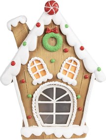 Hnedá svietiaca perníková chalúpka Gingerbread House - 27*11*36 cm