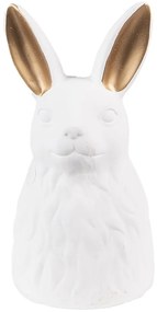 Biela keramická dekorácia socha králika - 11*11*21 cm