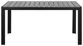 Záhradný jedálenský stôl 150 x 90 cm sivá/čierna COMO Beliani