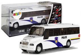 LEAN TOYS Policajný autobus so zvukovými efektami biely