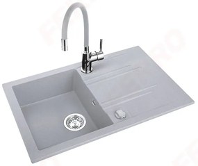 Ferro Drezy - sada granitový drez + flexi batéria Ferro Zumba BZA4B, 1-komorový 780x480 mm, šedá, DRGM48/78GA-SET1-PL