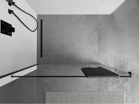 Mexen Kioto, vešiak na uteráky pre sprchovú zástenu, max. 140 cm, čierna matná, 800-06-70