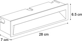 Sada 6 moderných zapustených nástenných svietidiel čierna 28 cm vrátane LED IP65 - Mert