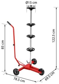 InternetovaZahrada Stojan na pneumatiky 120x59x80 cm - červený
