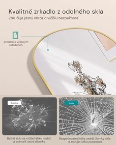 Zaoblené zrkadlo UMBRA, 160x50cm, zlatá SongmicsHome