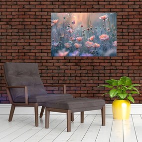 Obraz - Kvety v pastelových farbách (90x60 cm)