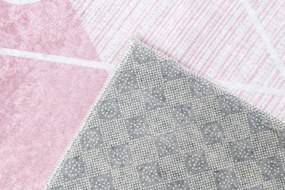 Detský koberček EMMA - Srdiečka - ružový