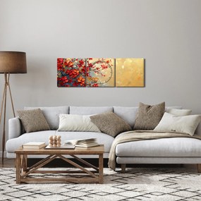 Obraz - Kvitnúci strom (s hodinami) (90x30 cm)