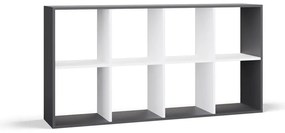 Regál Malax 2x4 147 cm antracit/bílý