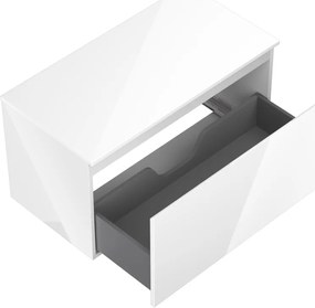 Mexen Orio, kúpeľňová skrinka 90 cm s hornou časťou, 1 zásuvka, biela lesklá, 91A10-09047-1-BFC00