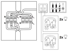 LED RGBW stmievateľné kúpeľňové bodové svietidlo TURYN 4xGU10/6,5W/230V IP44 biela