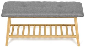Autronic DR-N1012 GREY2 Botník s taburetom, 90 x 45 x 30 cm