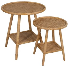 Ratanový okrúhly odkladací stolík ø 60 cm – Ixia